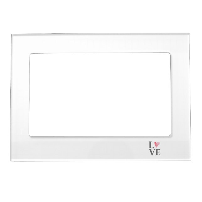 LOVE Sweet Heart Pink Art Valentine Bridal Baby Magnetic Frame (Front)