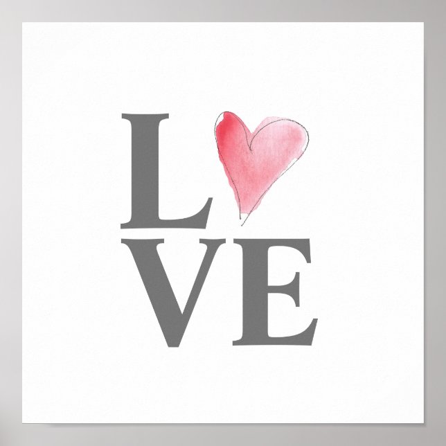 LOVE Sweet Heart Pink Timeless Art Valentine Poster (Front)