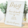 Love Sweet Personalized Gold Wedding Dessert Bar Pedestal Sign
