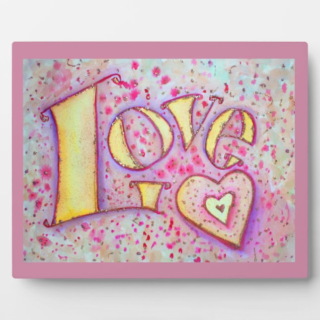 Love Sweet Pink Painting Poem Plaque (Front)