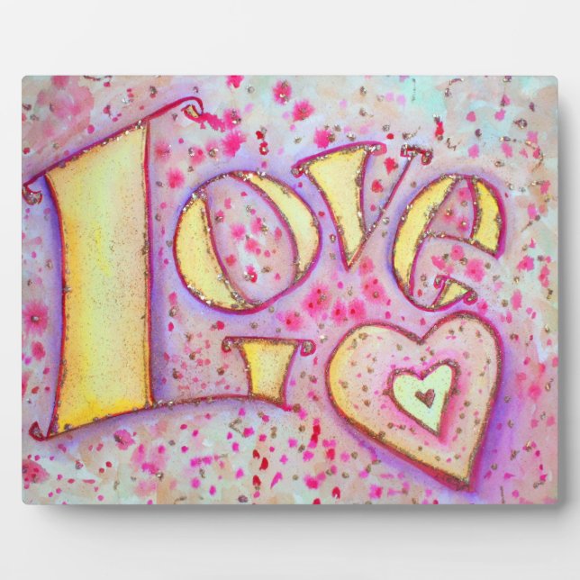Love Sweet Pink Painting Poem Plaque (Front)