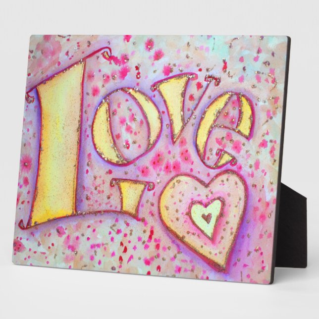 Love Sweet Pink Painting Poem Plaque (Side)
