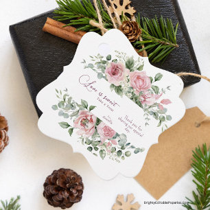 Love Sweet Take a Treat Peonies Wedding Favor Tag