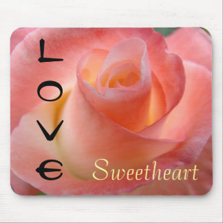 LOVE Sweetheart mousepads Pink Rose Valentines
