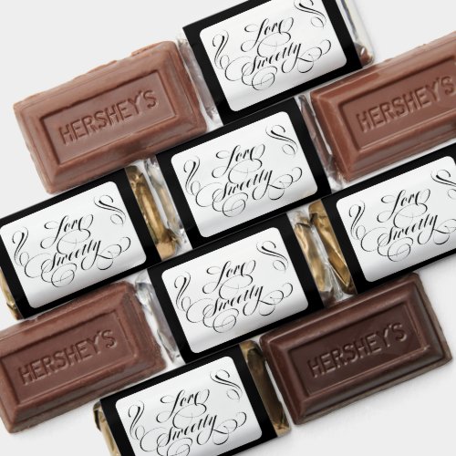 Love Sweetly Black/White Wrapped Chocolate Hershey's Miniatures