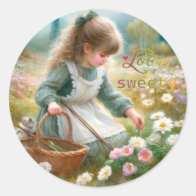 love sweety Girl Sticker (Front)