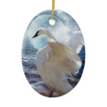 Love Swept Swan Art Ornament