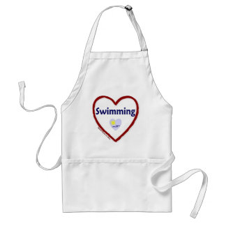 Love Swimming Adult Apron