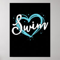 Love Swimming Swim Team Heart Lover Blue Swimmer