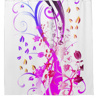 Love Swirl Flower Shower Curtain