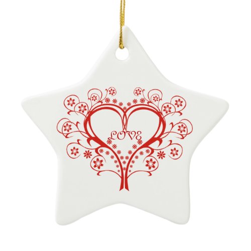 Love Swirl Heart Valentine’s Day custom ornament