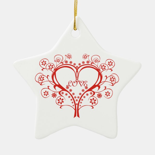 Love Swirl Heart Valentine’s Day custom ornament (Front)