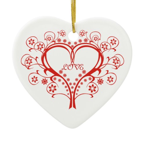 Love Swirl Heart Valentine’s Day custom ornament