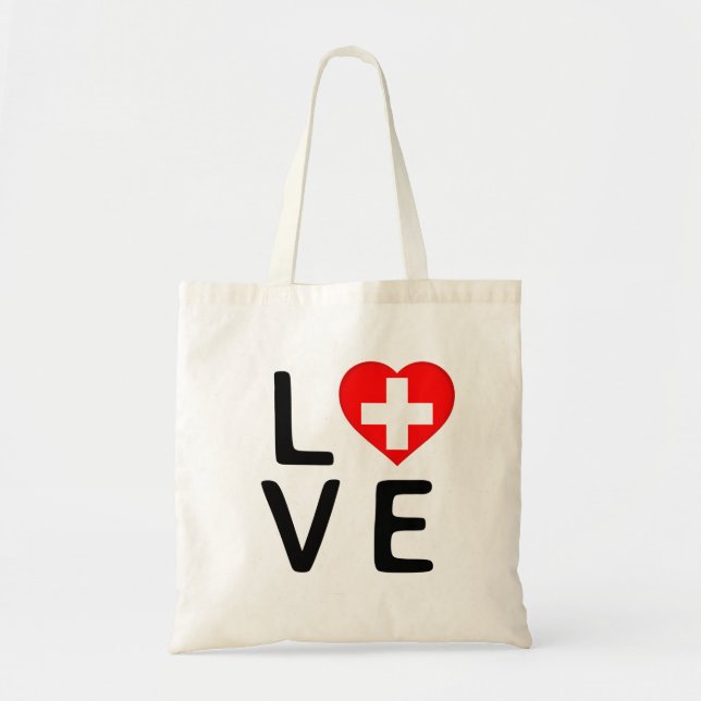 Love - Switzerland Flag Tote Bag (Front)