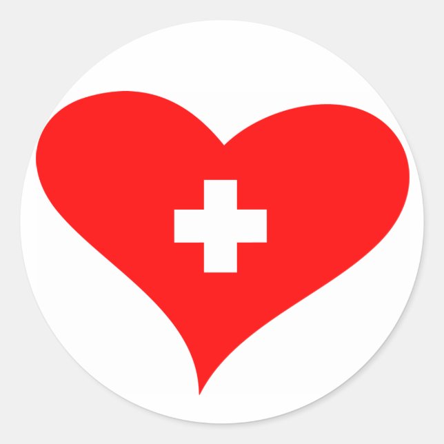Love Switzerland - Swiss heart sticker (Front)
