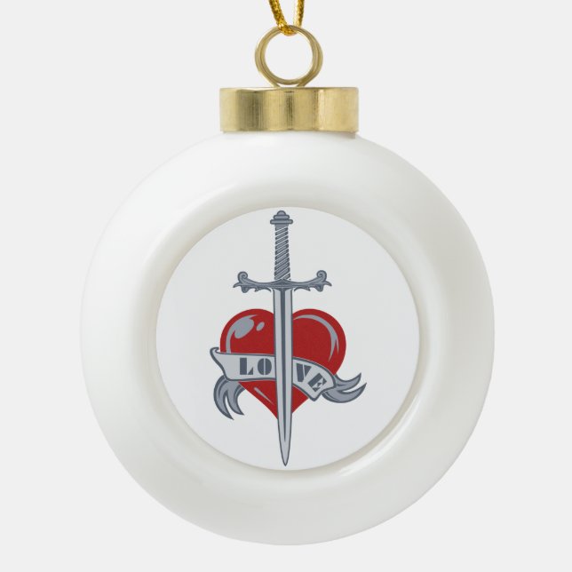 Love Sword custom Christmas ornament (Front)