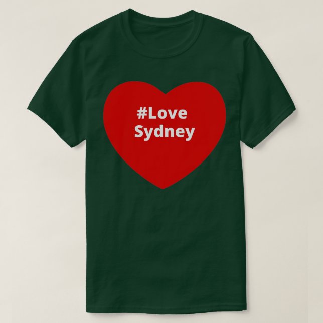 Love Sydney Hashtag Heart T-Shirt (Design Front)