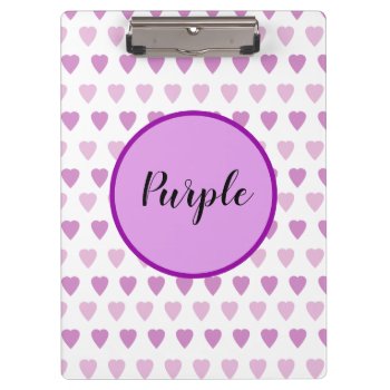 Love Symbol Hearts Designed Cute Purple Clipboard by tsrao100 at Zazzle