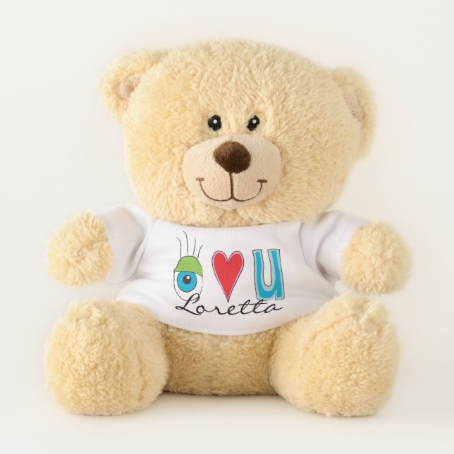 "Love Symbols/Valentine Teddy" Sherman Teddy Bear (Front)