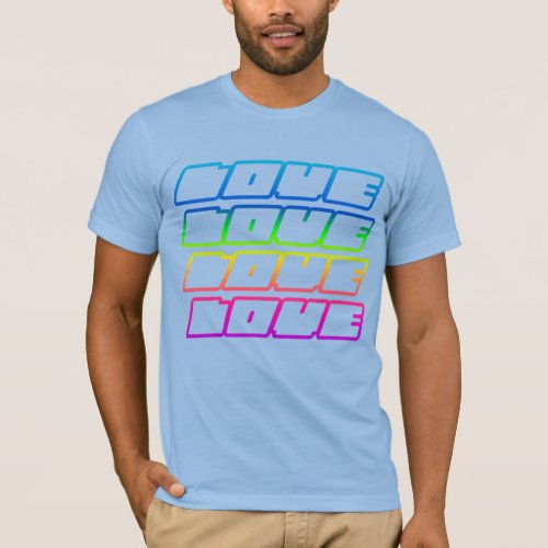 Love T_shirt in cool colorful font