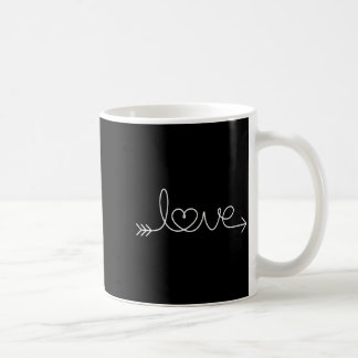 Love T Shirt Women Men Heart Arrow Graphic Valenti Coffee Mug