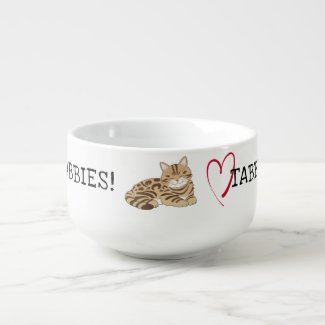 Love Tabby Cats Soup Mug 