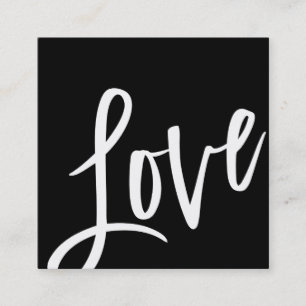 LOVE TAG cute bold black white brush lettered type