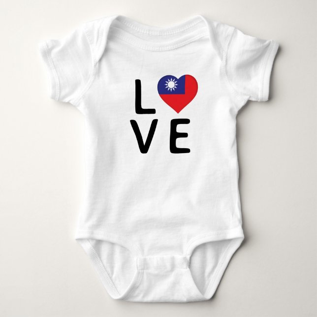 Love - Taiwan Flag Baby Bodysuit (Front)