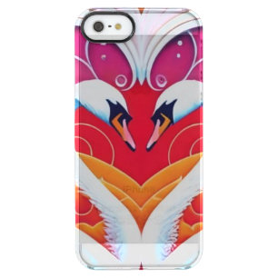 Love Takes Flight: Bohemian Chic Gradient Swans Clear iPhone SE/5/5s Case