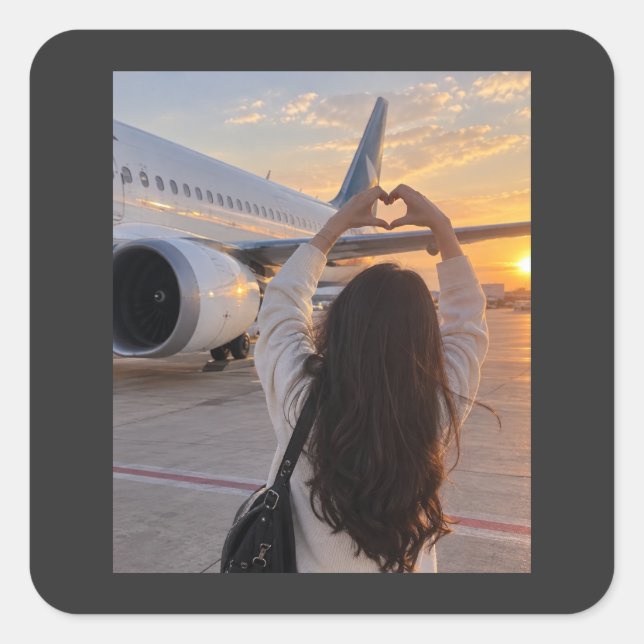 Love Takes Flight Square Sticker (Front)