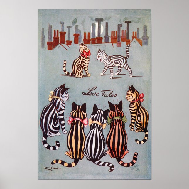 Love Tales, Louis Wain Poster (Front)