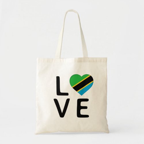 Love _ Tanzania Flag Tote Bag