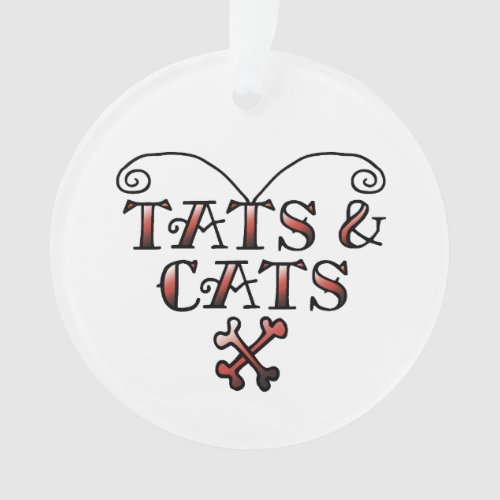 Love Tats  Cats Tattoo Style Heart Ornament