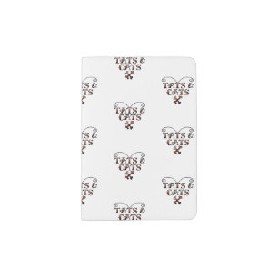 Love Tats & Cats Tattoo Style Heart Passport Holder