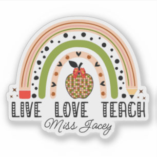 Love Teach Inspire Rainbow Teacher Appreciation Sticker