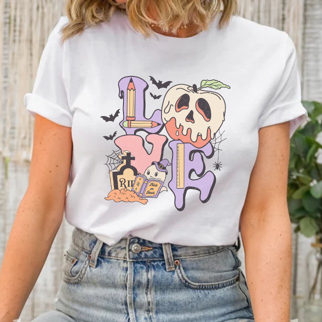 Love Teacher Halloween Shirt (Teaching is a treat, not a trick! 🍬 Show some spooky love for your favorite teachers.)