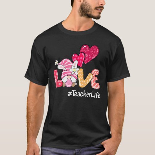 Love Teacher Life Easter Gnome Egg Hunting Basket  T_Shirt