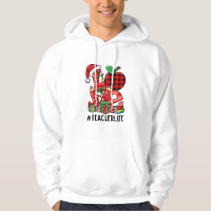 Love Teacher Life Santa Funny Teacher Christmas Xm Hoodie