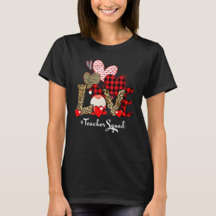 Love Teacher Squad Gnome Hearts Valentines Gnome T T-Shirt