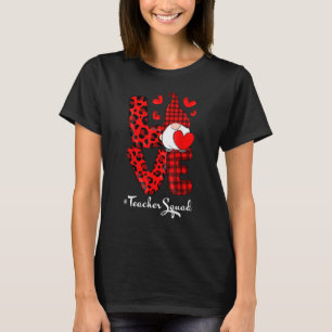 Love Teacher Squad Gnome Hearts Valentines Gnome T T-Shirt