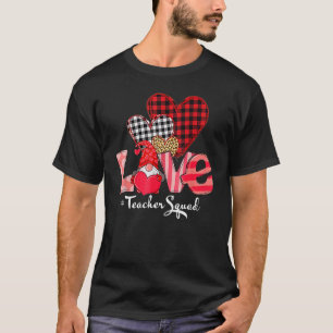 Love Teacher Squad Gnome Hearts Valentines Gnome T T-Shirt