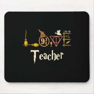 Love Teacher Wizards Ck To School Halloween Mouse Pad