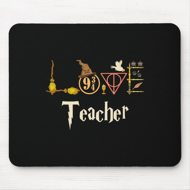 Love Teacher Wizards Ck To School Halloween  Mouse Pad (Front)