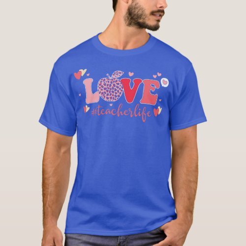 Love teacherlife leopard print valentines day gift T_Shirt