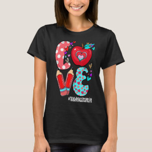 LOVE Teaching Assistant Life Leopard Heart Valenti T-Shirt
