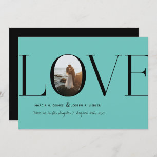 Love Teal Blue Photo Save The Date
