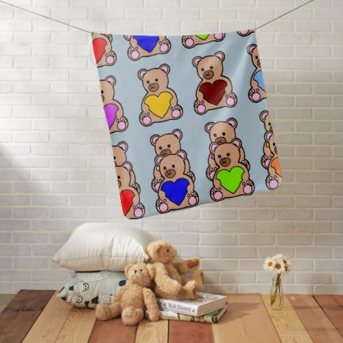 Love Teddy Bear Heart Blanket