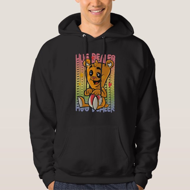 Love Teddy Rainbow Hug Dealer Cute Teddy Bear Hug  Hoodie (Front)