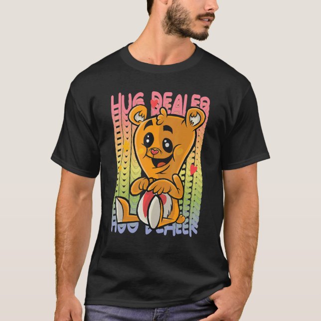 Love Teddy Rainbow Hug Dealer Cute Teddy Bear Hug  T-Shirt (Front)