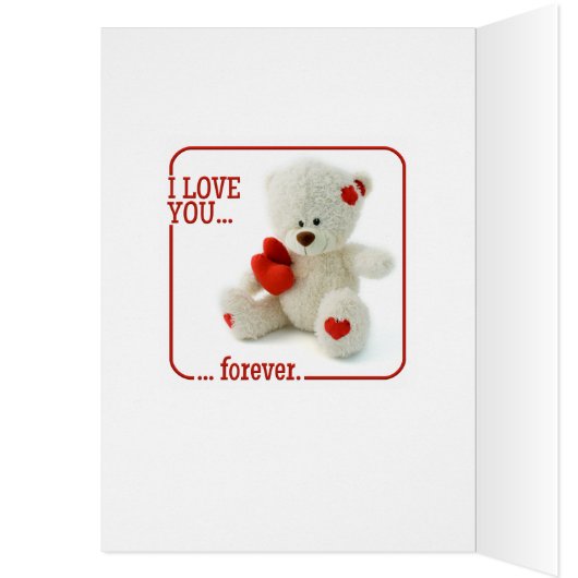 Love Teddy Valentine custom greeting card (Inside (Left))
